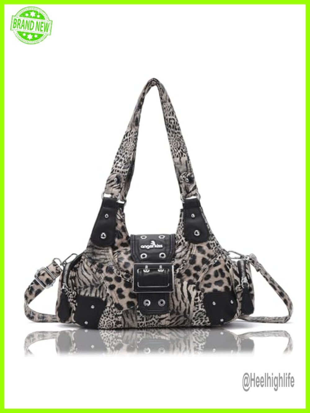 Vegan PU Leather Hobo Shoulder Bag Multi-Pocket Crossbody Purse